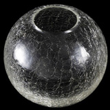 Clear, cracked, glass bowl
