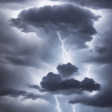 dark clouds with lightning