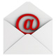 envelope with email 'at' symbol inserted