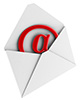 envelope with email 'at' symbol inserted