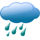 drops falling from a blue cloud