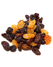 pile of raisins on a counter